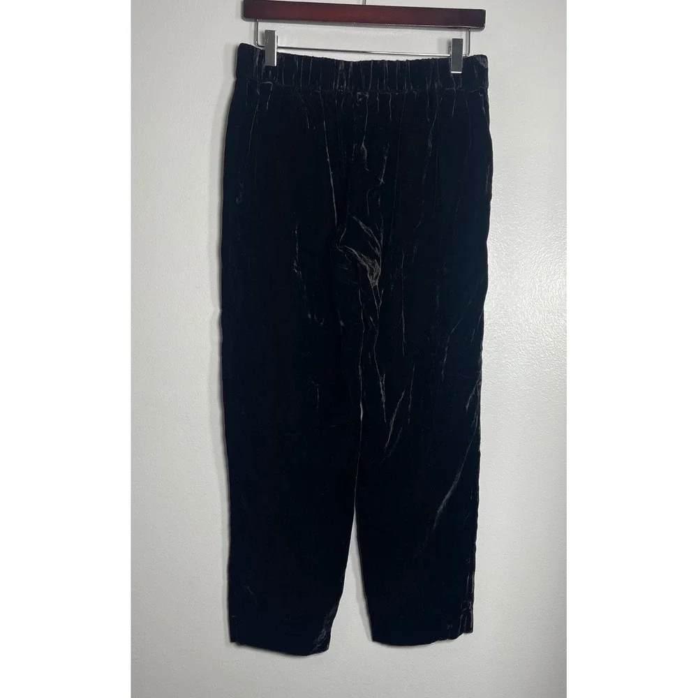 J.CREW Pull-on Easy Pant in Velvet‎ Size 4 Black NEW Party Holiday J5014